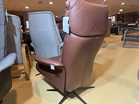 Relaxfauteuil, bordeaux/bruin leer, manueel verstelbaar - afbeelding 4 van  4