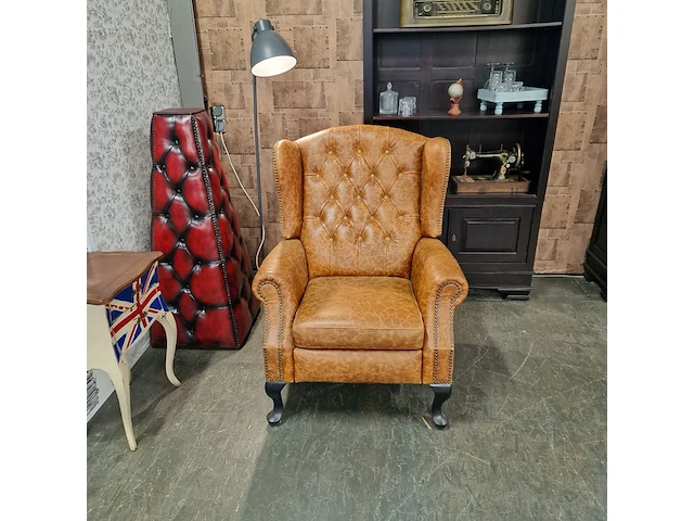 Relaxfauteuil chesterfield, lazychester , bruin - afbeelding 3 van  8