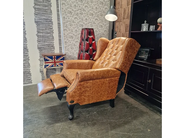 Relaxfauteuil chesterfield, lazychester , bruin - afbeelding 5 van  8