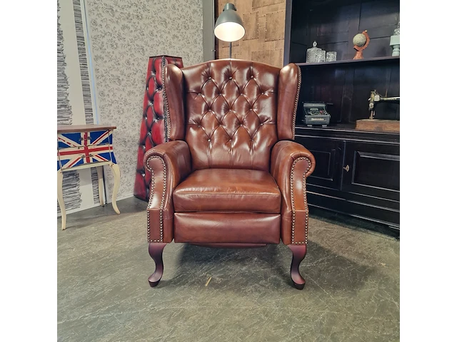 Relaxfauteuil chesterfield, lazychester , cognac - afbeelding 1 van  8