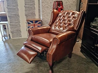 Relaxfauteuil chesterfield, lazychester , cognac - afbeelding 6 van  8