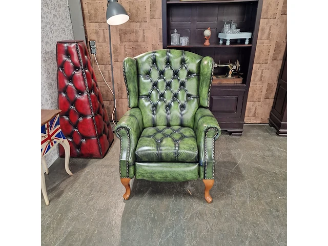 Relaxfauteuil chesterfield, lazychester , groen - afbeelding 1 van  7