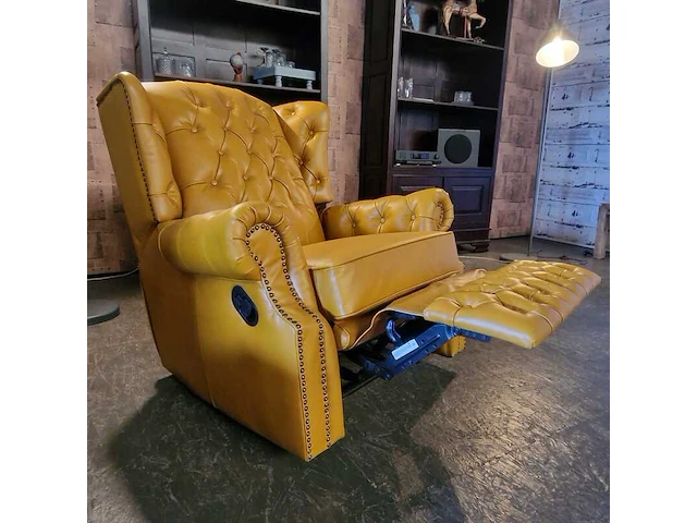 Relaxfauteuil chesterfield, tremblay, geel - afbeelding 2 van  6