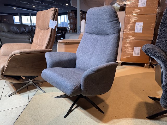 Relaxfauteuil, grijs stof, manueel verstelbaar - afbeelding 2 van  5