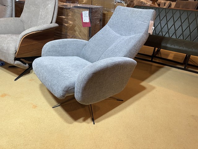 Relaxfauteuil, grijs stof, manueel verstelbaar - afbeelding 1 van  4