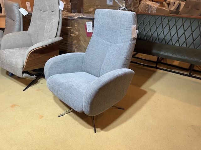Relaxfauteuil, grijs stof, manueel verstelbaar - afbeelding 2 van  4
