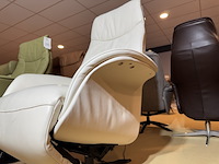 Relaxfauteuil, wit leer, m, elektrisch verstelbaar, zwarte poot - afbeelding 5 van  6
