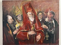 Religieus schilderij, oost-europese school , 2000 - afbeelding 1 van  2