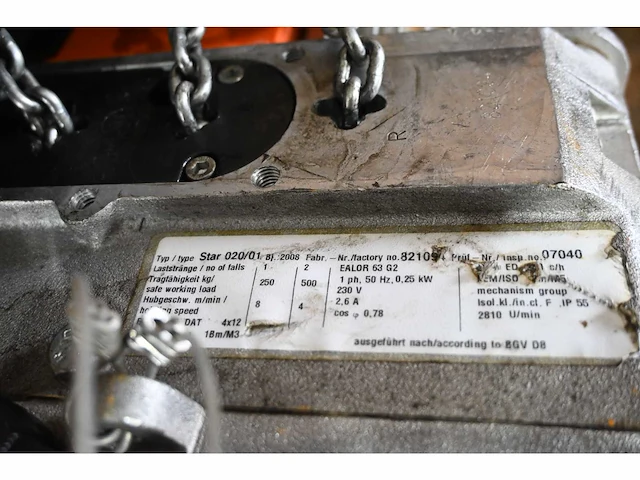 Rema star 020/01 - sr 500kg elektrische kettingtakel - afbeelding 4 van  4