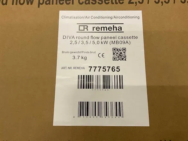 Remeha - diva - mono-split cassette + buitenunit 2,5 kw - afbeelding 9 van  10