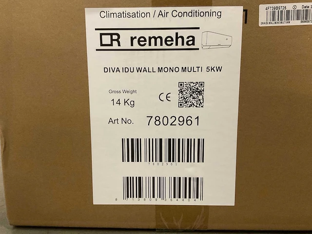 Remeha - diva - mono-split hoge wand + buitenunit 5 kw - afbeelding 8 van  8