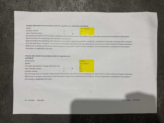 Remeha - toros 150 liter - rvs buffervat (2x) - afbeelding 5 van  5