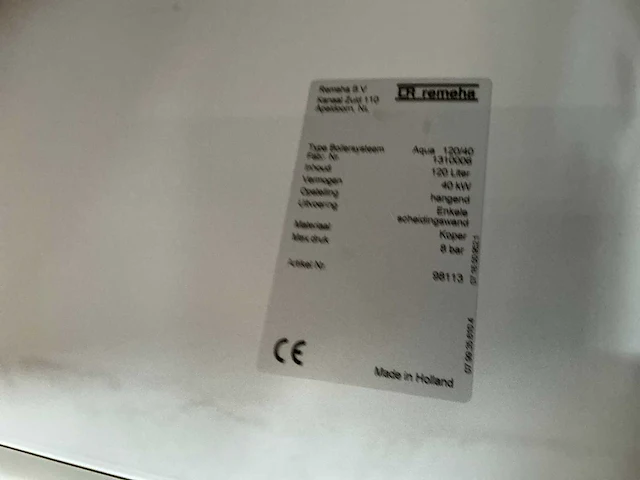 Remeha aqua 120/40 boiler - afbeelding 8 van  8