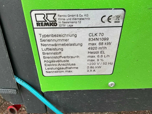 Remko clk70 heater - afbeelding 5 van  5