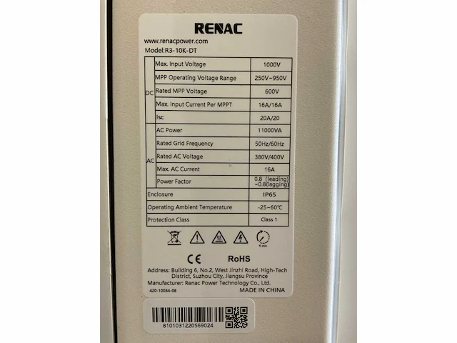 Renac r3-10k-dt omvormer - afbeelding 3 van  4