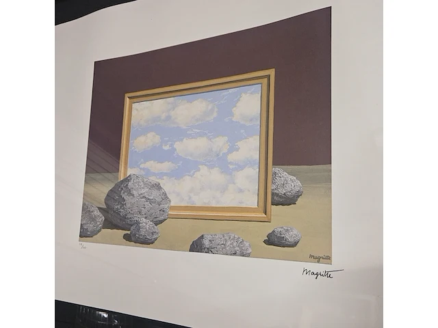 René margritte lithograaf - ''la grande marée'' - in nieuwe lijst - afbeelding 1 van  7