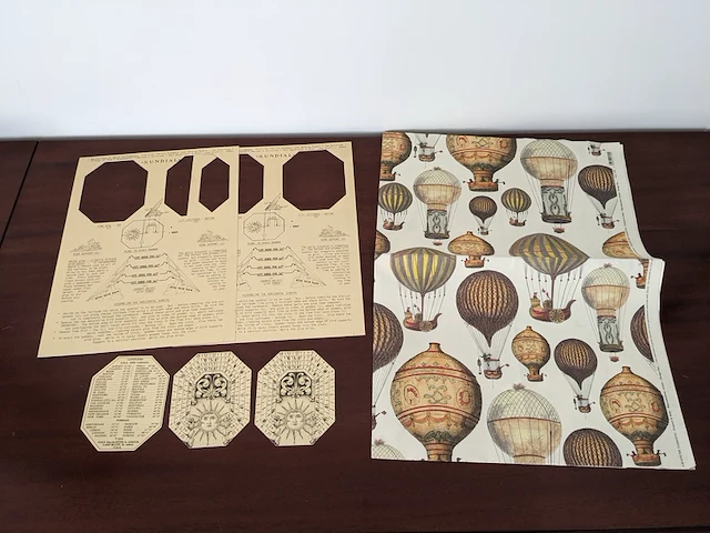 Reproductie / print "luchtballonnen" en sundial - afbeelding 5 van  8