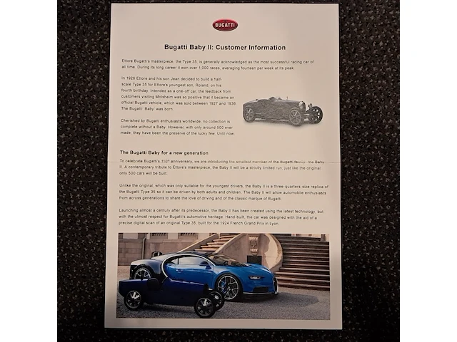 Reproductie trapauto mini auto "bugatti baby" - afbeelding 70 van  74