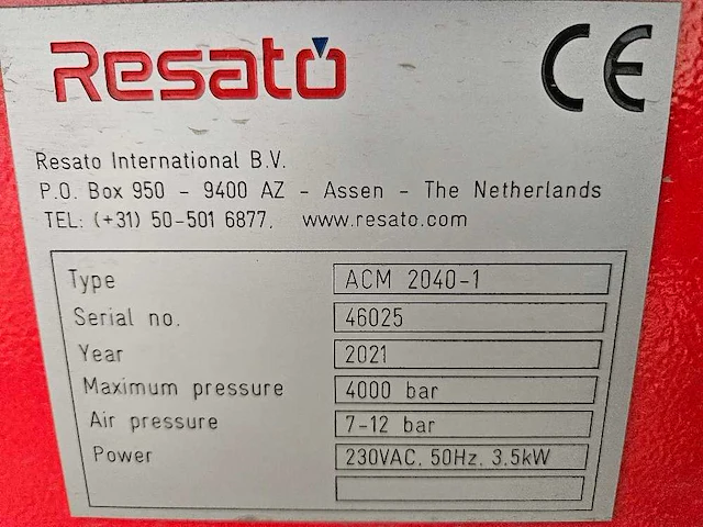 Resato - 2021 - acm 2040 - 1 - waterstraalsnijmachine - afbeelding 2 van  25