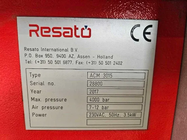 Resato - acm 3015 - waterstraalsnijmachine - afbeelding 18 van  18