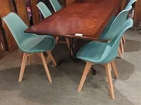 Restaurant tafel met 6x kuipstoel - afbeelding 1 van  4