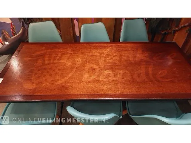 Restaurant tafel met 6x kuipstoel - afbeelding 2 van  4
