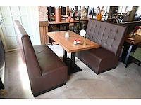 Restauranttafel met 2 treinbanken - afbeelding 2 van  6