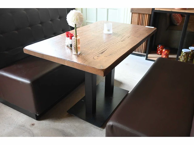 Restauranttafel met 2 treinbanken - afbeelding 5 van  6