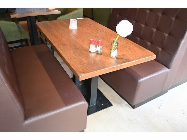 Restauranttafel met 2 treinbanken - afbeelding 2 van  6
