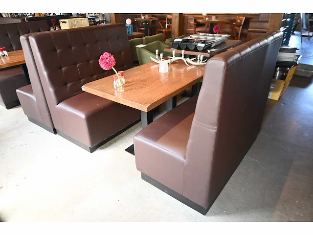 Restauranttafel met 2 treinbanken - afbeelding 1 van  7