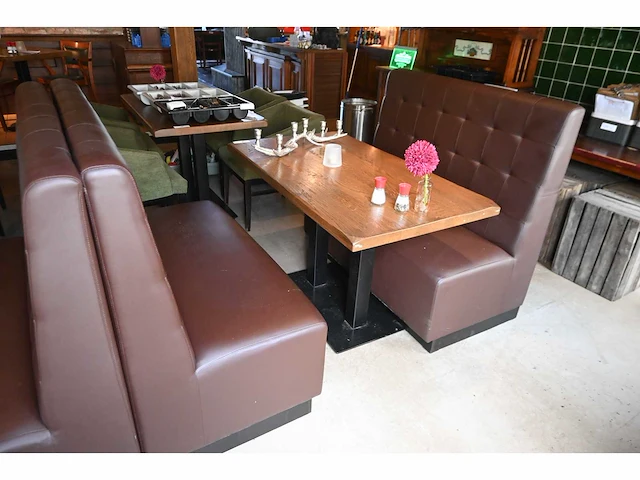 Restauranttafel met 2 treinbanken - afbeelding 2 van  7