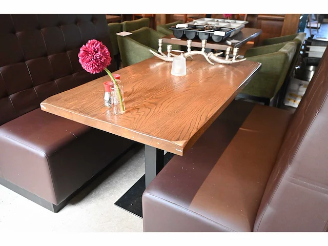 Restauranttafel met 2 treinbanken - afbeelding 3 van  7