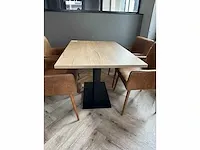 Restauranttafel met 4 lederen fauteuils - afbeelding 3 van  6