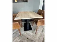 Restauranttafel met 4 lederen fauteuils - afbeelding 3 van  7