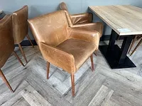Restauranttafel met 4 lederen fauteuils - afbeelding 4 van  7