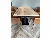 Restauranttafel met 4 lederen fauteuils - afbeelding 3 van  7