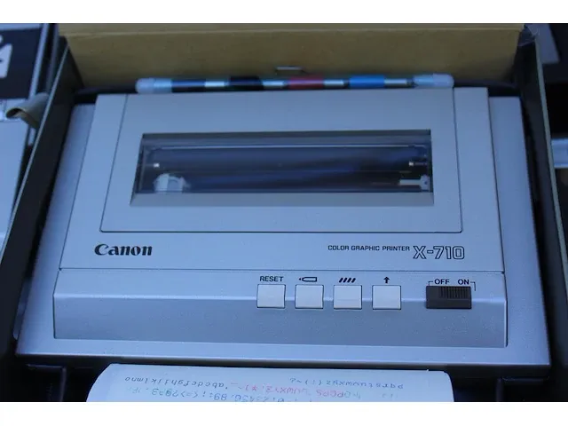 Retro pc canon x-07 met kleurenprinter x-710 inclusief twee memorykaarten 8 kb en documentatie. - afbeelding 3 van  5