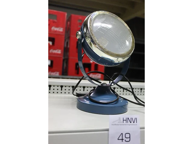 Retrolamp blauw. hoogte ca 28 cm. margeproduct - afbeelding 2 van  2