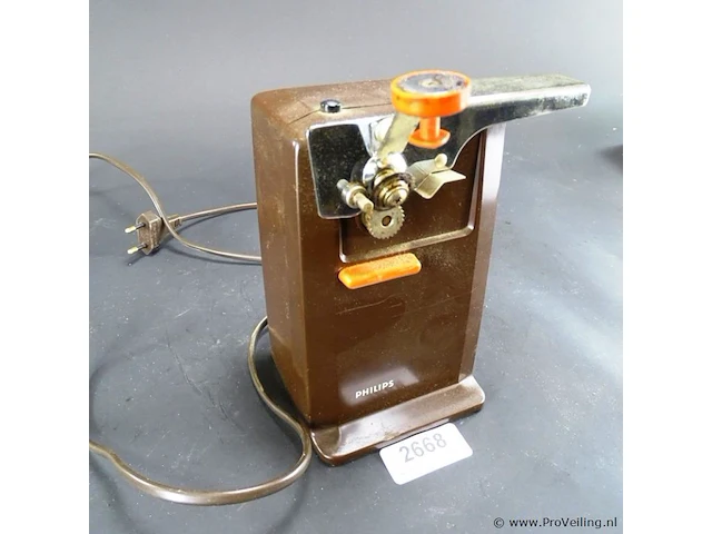 Reuze handige vintage elektrische philips blikopener - afbeelding 1 van  5