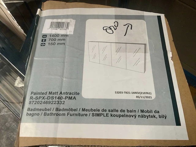 Reva matt antracite badmeubelset 140cm - afbeelding 3 van  11