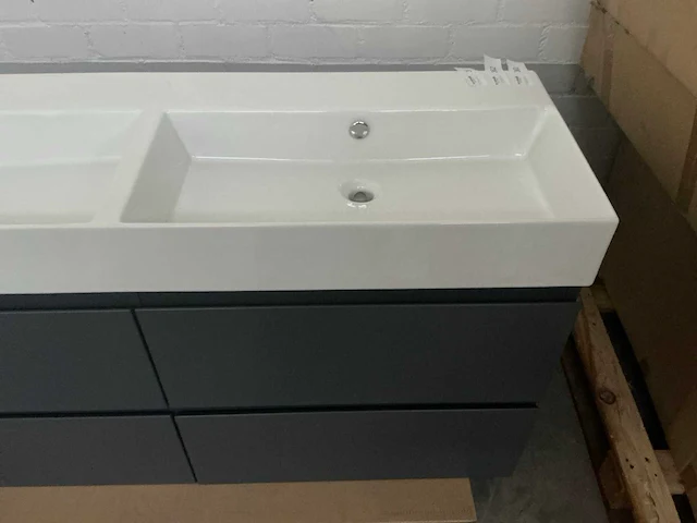 Revital painted matt antracite badmeubelset 140cm - afbeelding 6 van  10