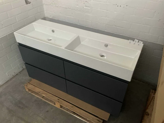 Revital painted matt antracite badmeubelset 140cm - afbeelding 4 van  10
