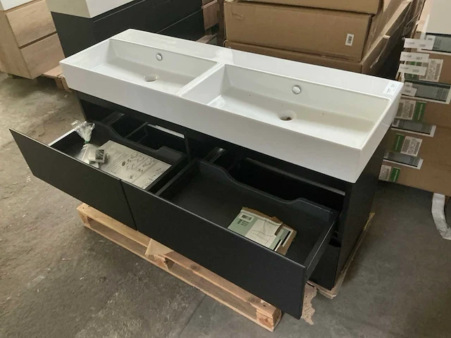 Revital painted matt antracite badmeubelset 140cm - afbeelding 7 van  10