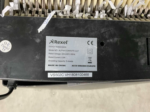 Rexel alpha confetti cut papier shredder - afbeelding 4 van  4
