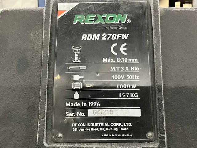 Rexon rdm 270fw kolomboormachine - afbeelding 3 van  11