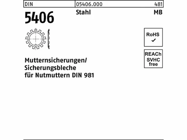 Reyh sluitplaat din 5406 mb 5/m 25x1,5 staal f.din 981 25 st. - afbeelding 4 van  4