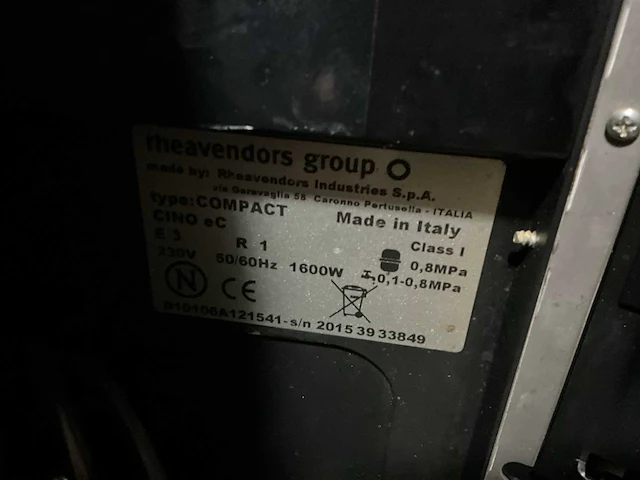 Rheavendors compact cino ec koffiemachine - afbeelding 8 van  8