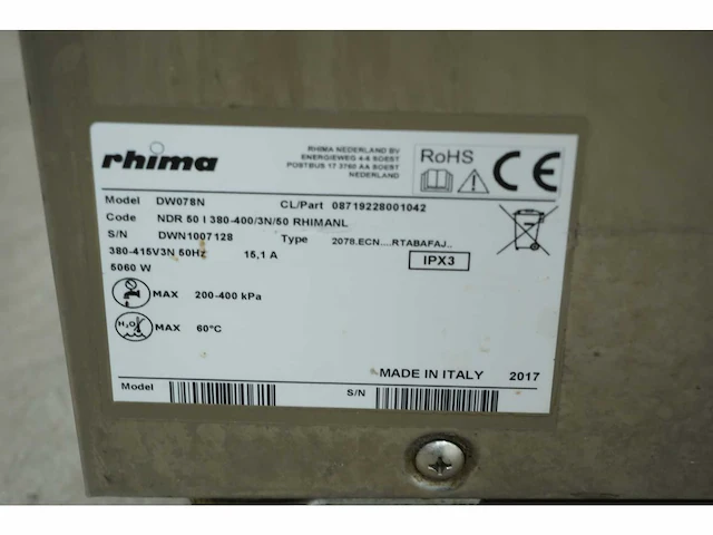 Rhima - dr 50 l - korvenvaatwasmachine - afbeelding 4 van  4