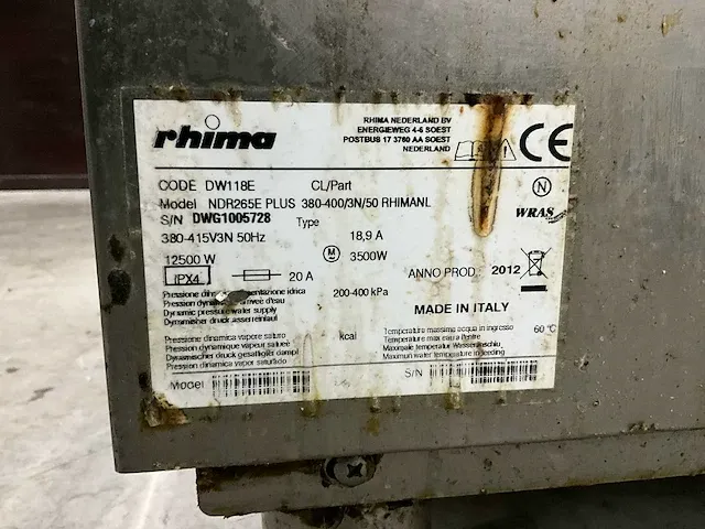 Rhima dr 265e pannenwasmachine - afbeelding 7 van  7