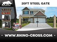 Rhino-cross-gates 596 cm plain stijl toegangspoort - afbeelding 3 van  4
